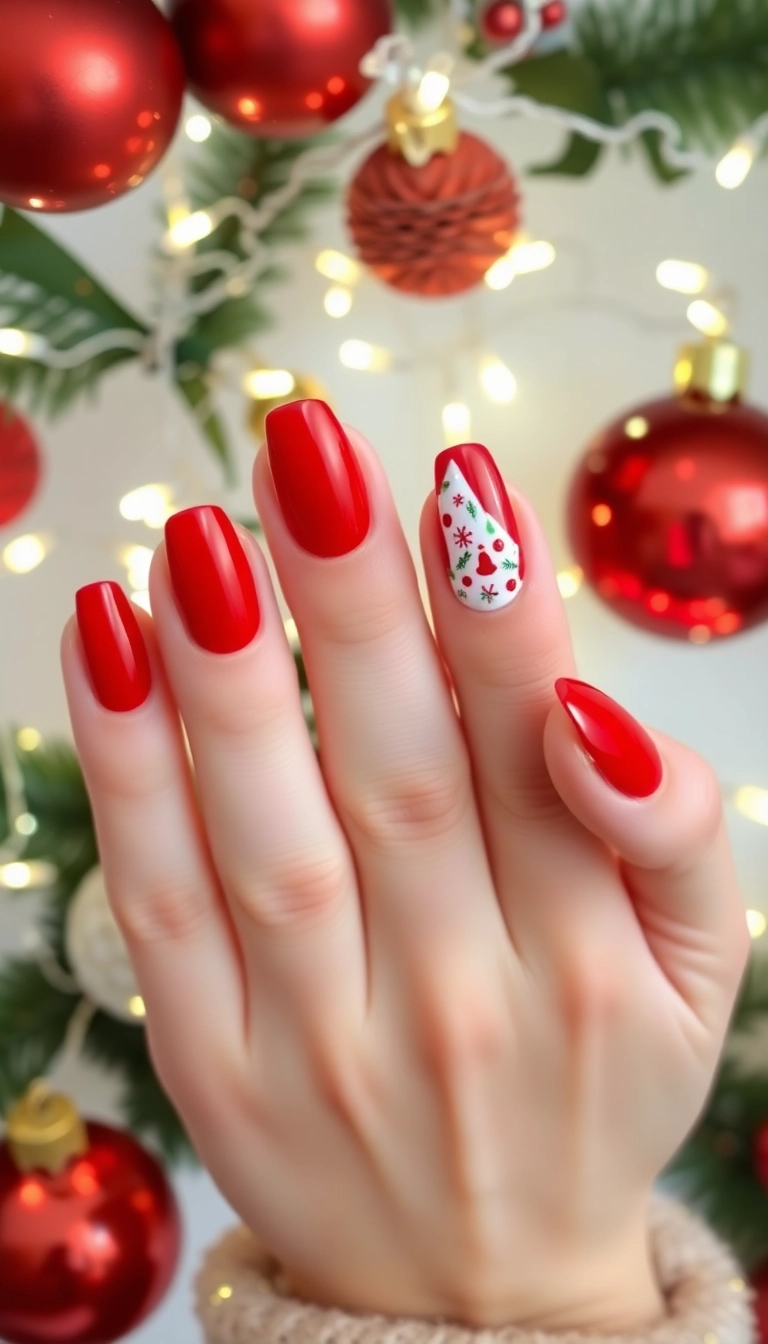 12 Winter Almond Nail Designs You Won't Believe Are So Easy to Create! - 7. Classic Red with a Twist