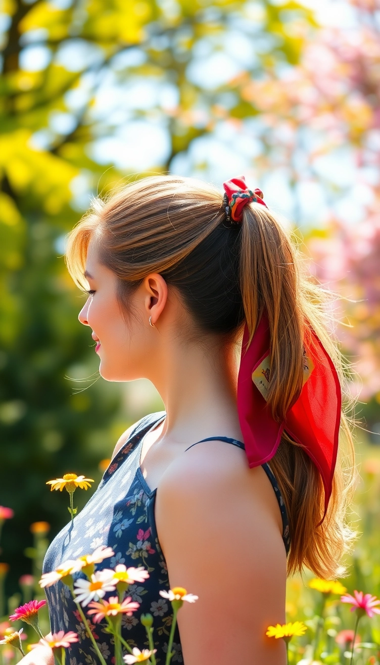 22 Adorable Hair Accessories to Elevate Your Valentine's Day Hairstyle Game! - 19. Vintage Scarf Ties