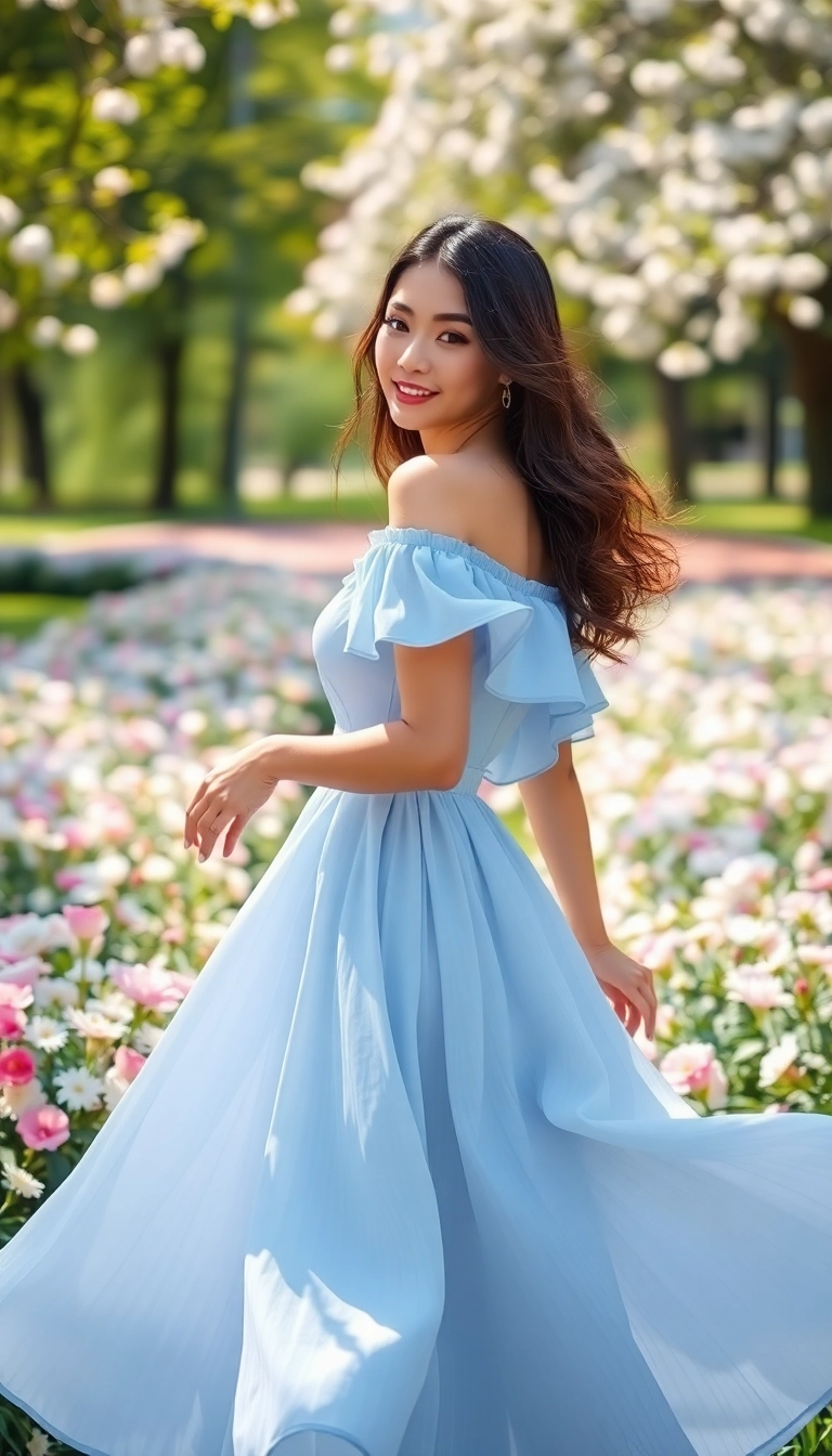 20 Stunning College Graduation Dresses That'll Make You Shine on Your Big Day! - 4. Flirty Off-the-Shoulder