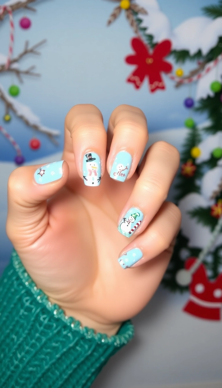 20 Fun Winter Nail Designs That Will Make You Want to Show Off Your Hands! - 6. Whimsical Winter Wonderland