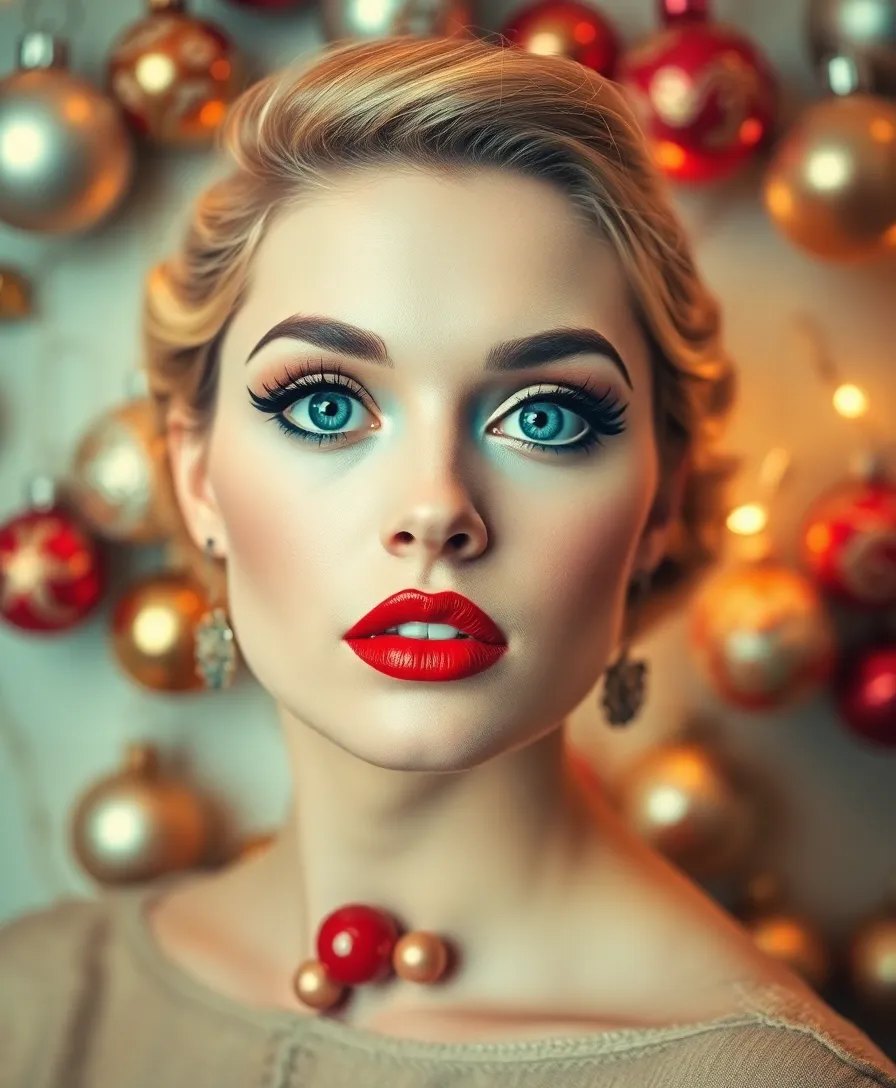 12 Creative Rudolph Makeup Looks That Will Steal the Show (Get Ready for Compliments!) - 7. Retro Rudolph Vibes