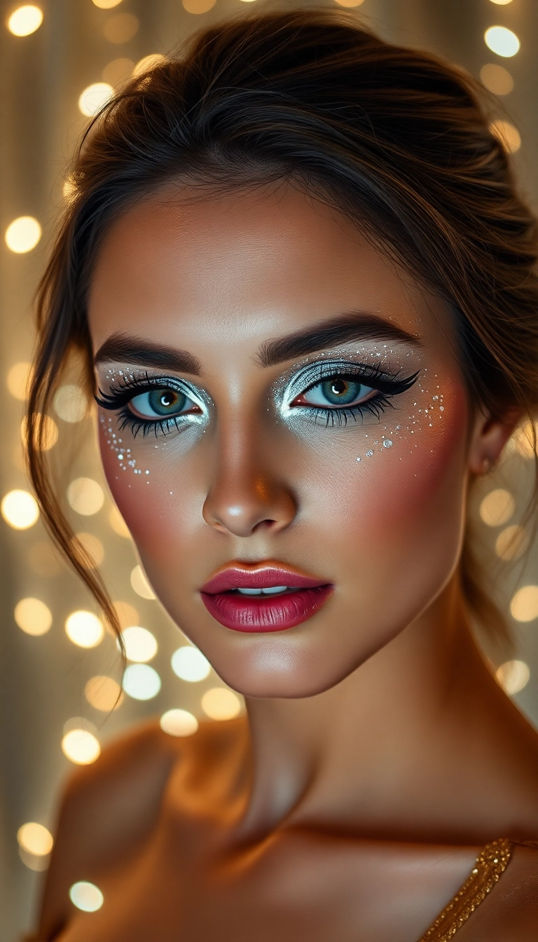 10 Stunning Christmas Makeup Looks That Will Steal the Show This Season! - 5. Sparkling Silver Glam