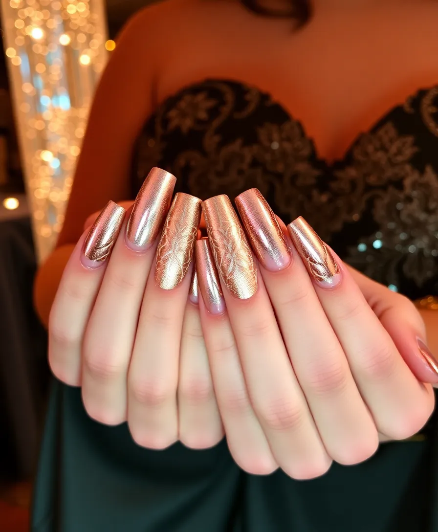 15 Stunning Wedding Nail Ideas for Bridesmaids That Will Steal the Show! - 3. Metallic Glam