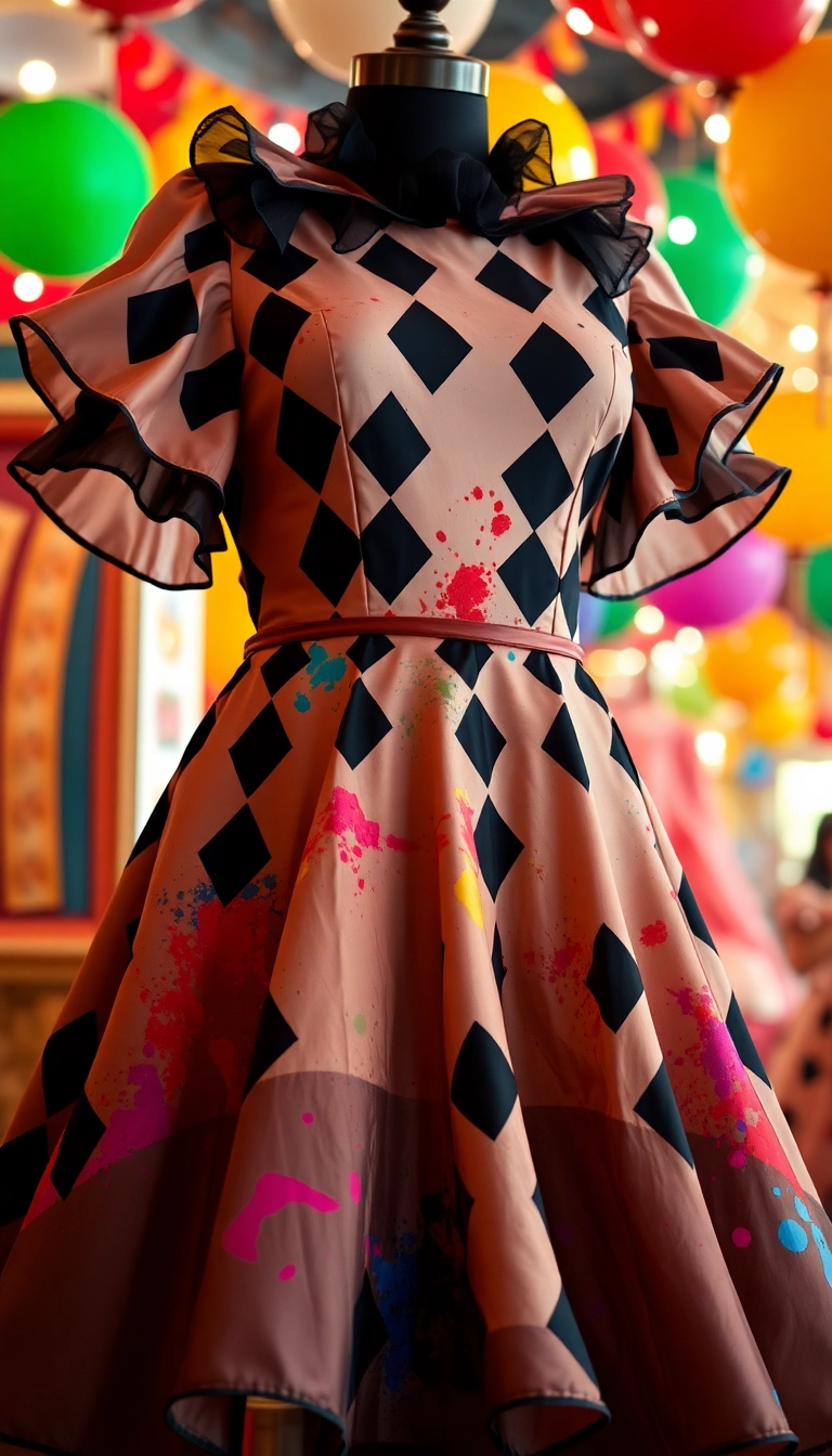 14 Eye-Catching Carnival Festival Dresses That Will Turn Heads All Day! - 1. Enchanted Harlequin Dress