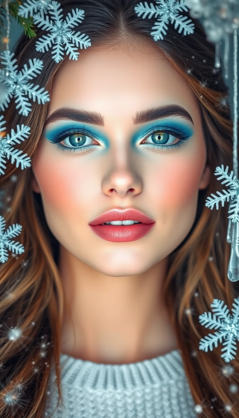 10 Stunning Christmas Makeup Looks That Will Steal the Show This Season! - 3. Frosty Winter Wonderland