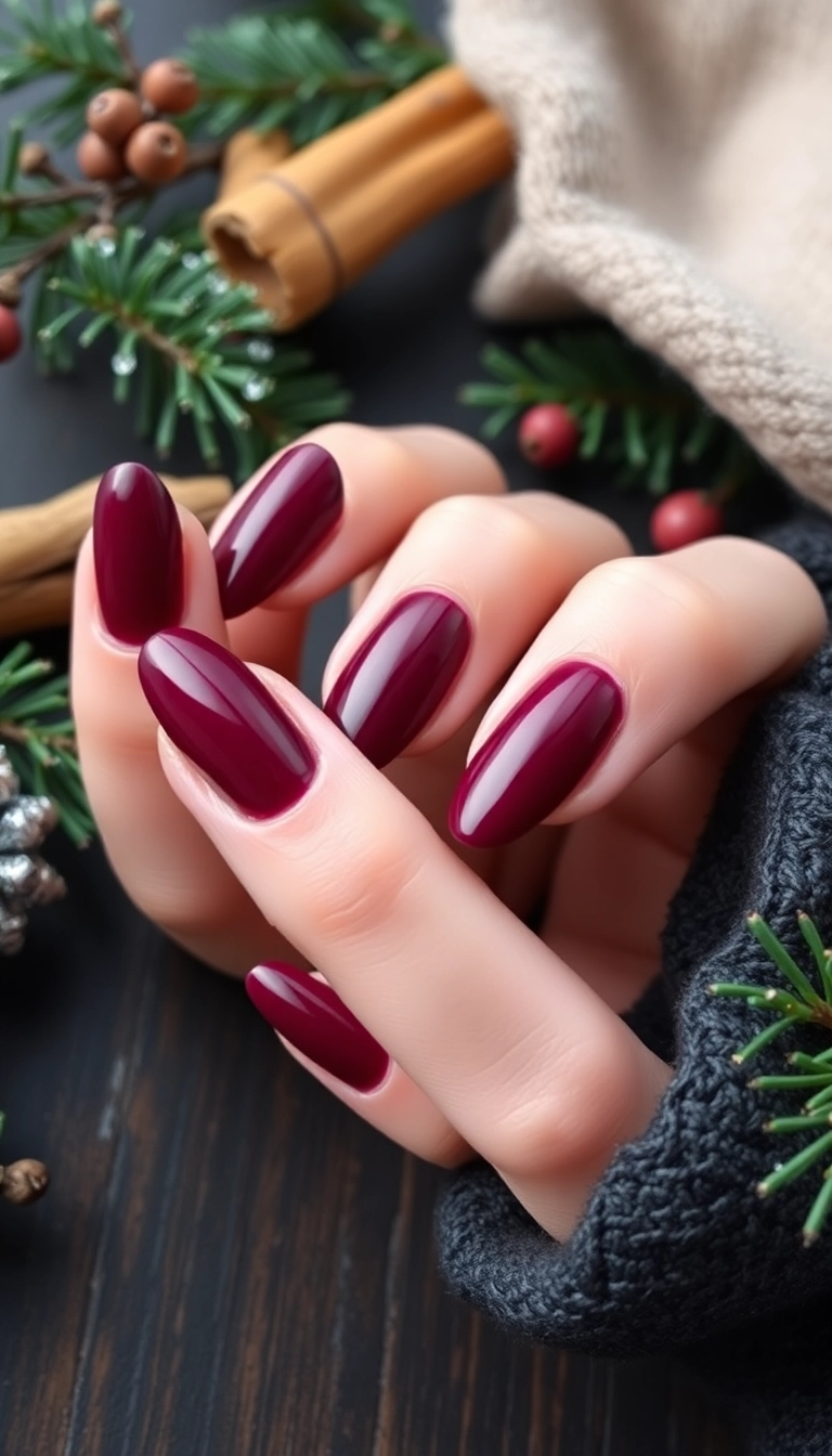 12 Winter Almond Nail Designs You Won't Believe Are So Easy to Create! - 5. Deep Berry Delight