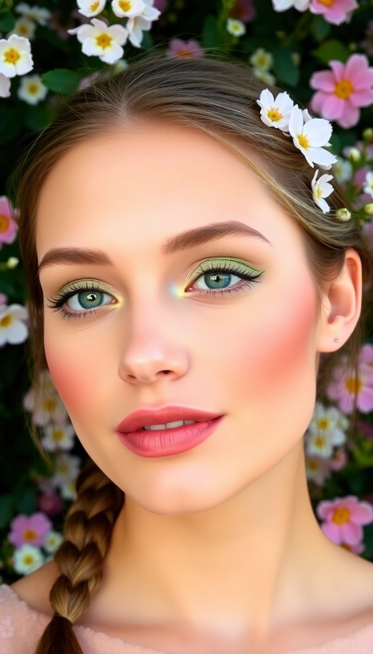 8 Elegant Rococo Makeup Ideas for Your Next Themed Event (You’ll Be the Star of the Show!) - 3. Floral Fantasy: Petal-Inspired Accents