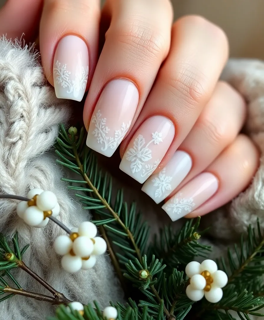 21 Festive Winter Nails 2024 Styles That Will Light Up Your Holiday Season! - 15. Frosted Floral