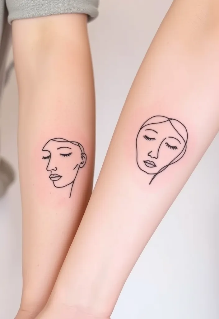 25 Matching Couple Tattoos That Will Make You Say 'Aww!' (You Won't Believe #10!) - 6. Minimalist Line Art