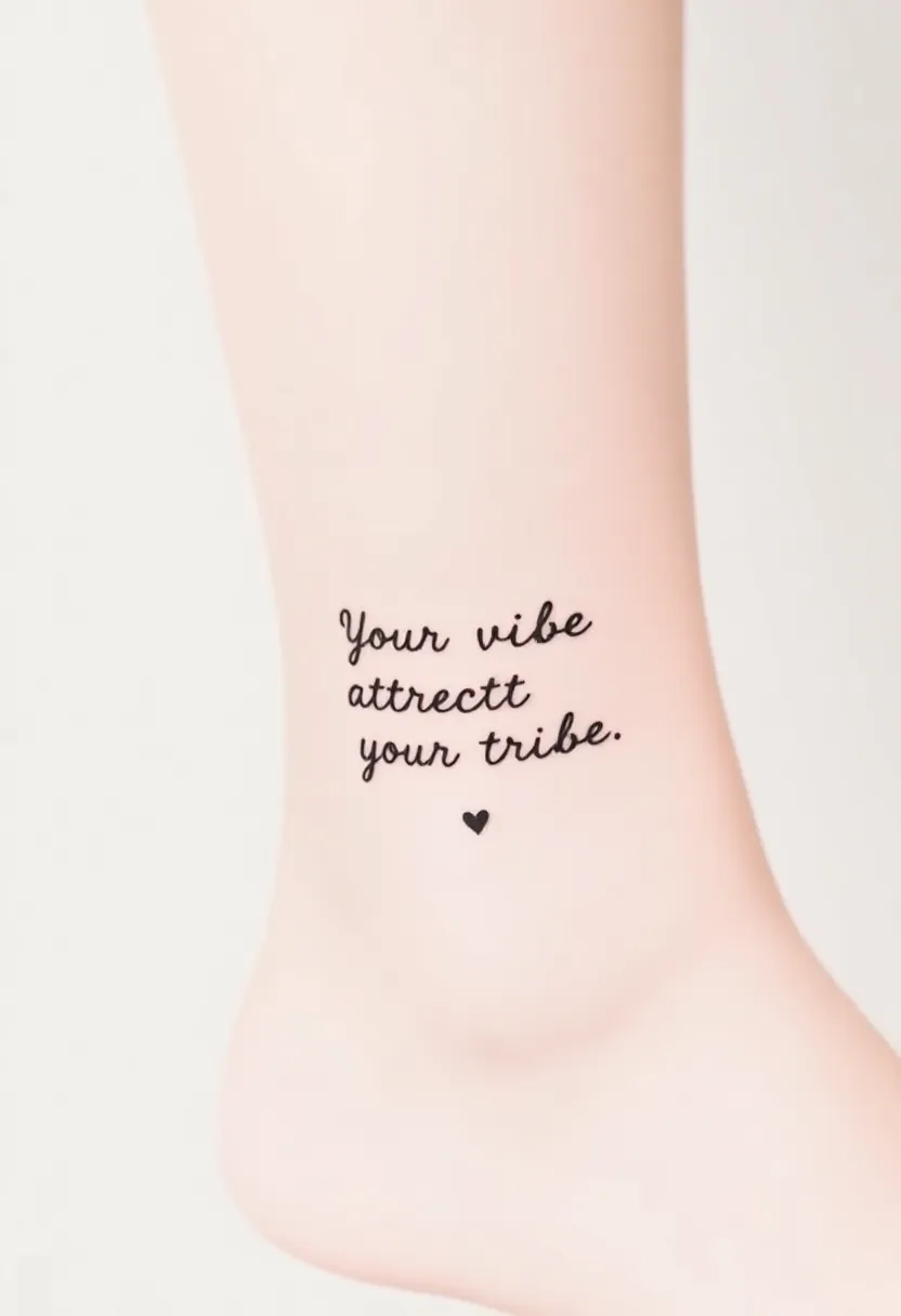 21 Empowering Tattoo Quotes for Women That'll Inspire Your Soul (You Won't Believe #10!) - 4. 'Your vibe attracts your tribe.'