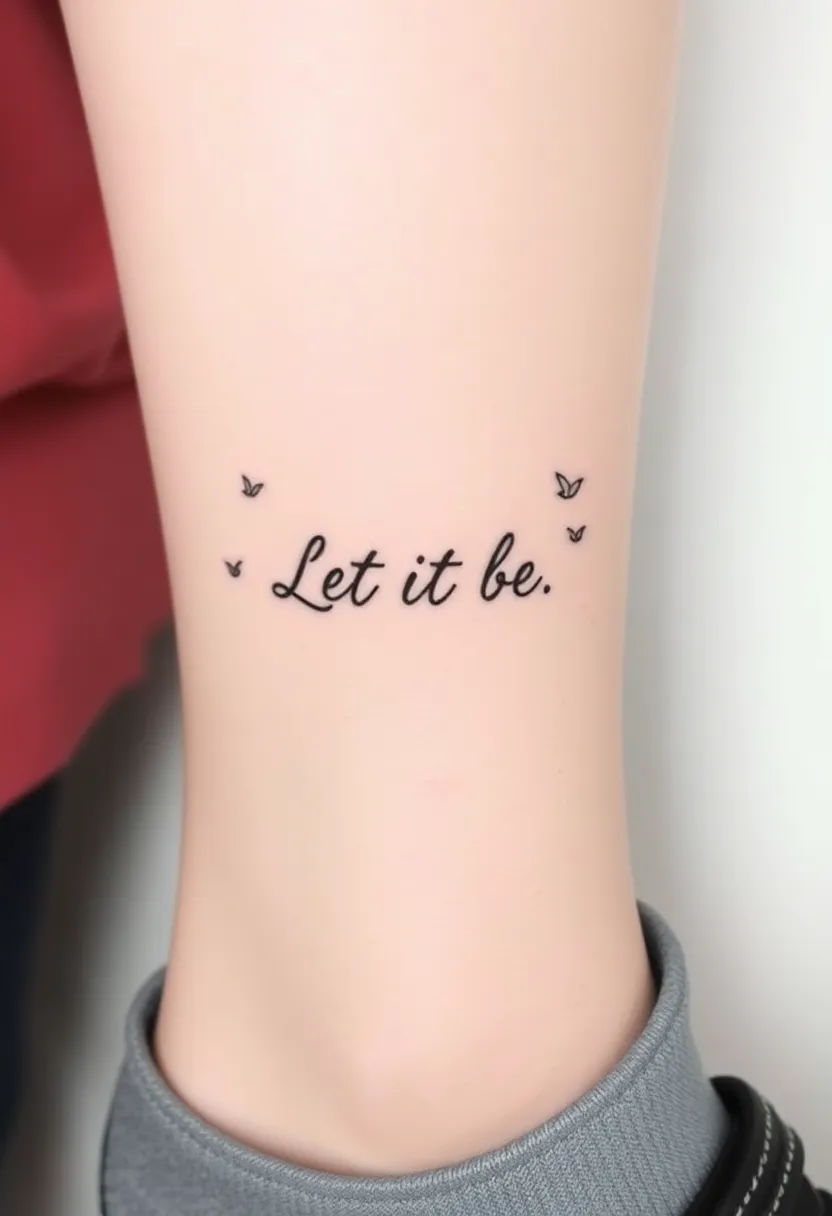 21 Empowering Tattoo Quotes for Women That'll Inspire Your Soul (You Won't Believe #10!) - 9. 'Let it be.'