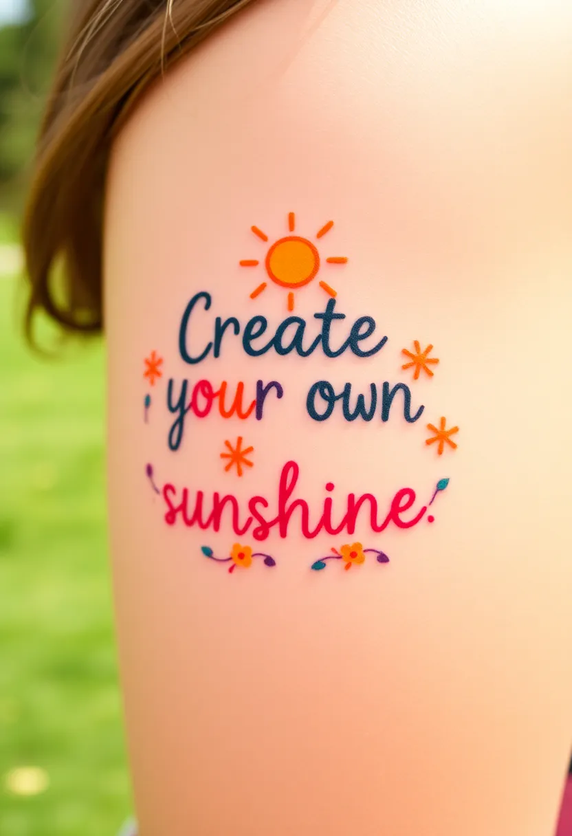 21 Empowering Tattoo Quotes for Women That'll Inspire Your Soul (You Won't Believe #10!) - 11. 'Create your own sunshine.'