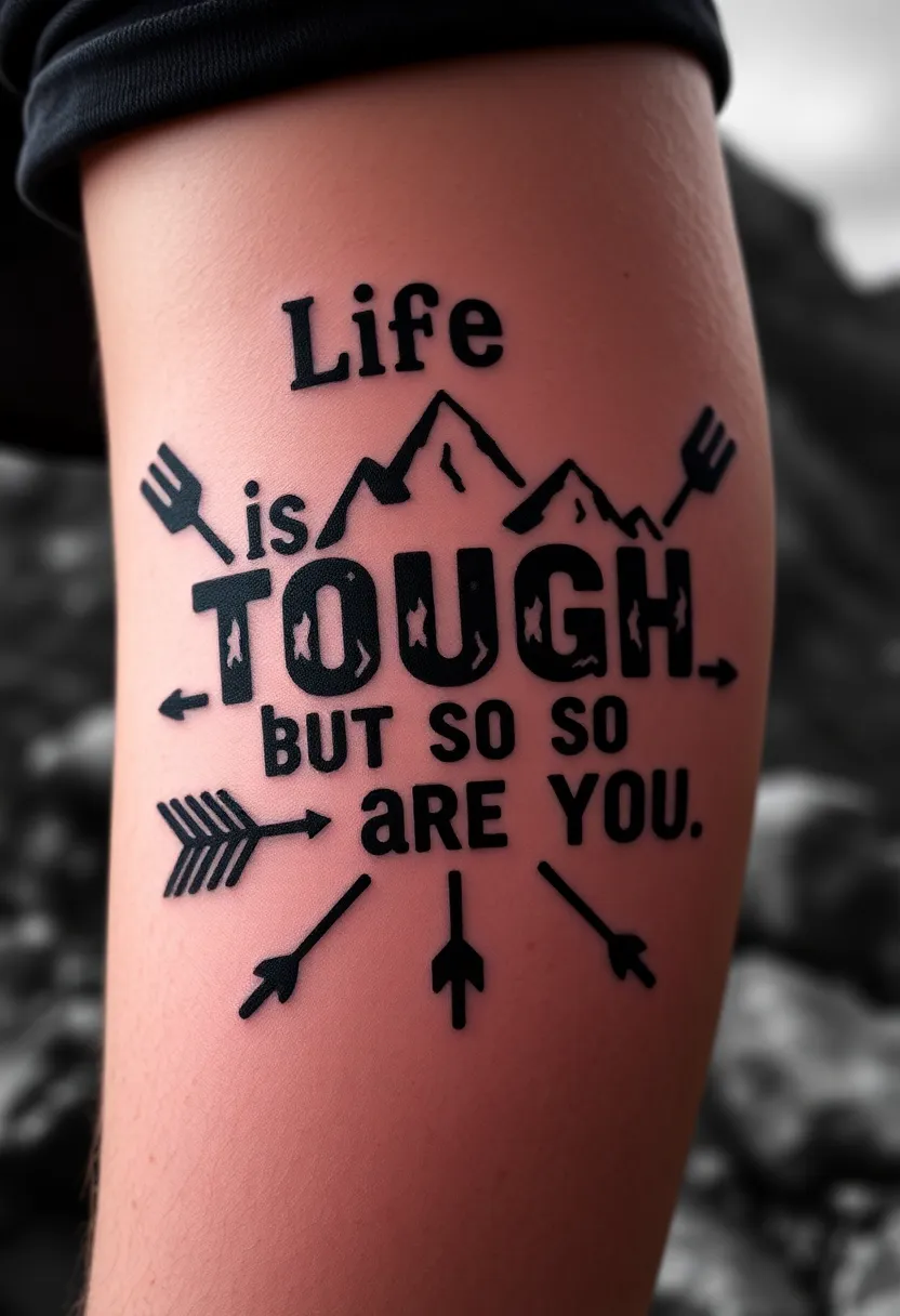 21 Empowering Tattoo Quotes for Women That'll Inspire Your Soul (You Won't Believe #10!) - 12. 'Life is tough, but so are you.'