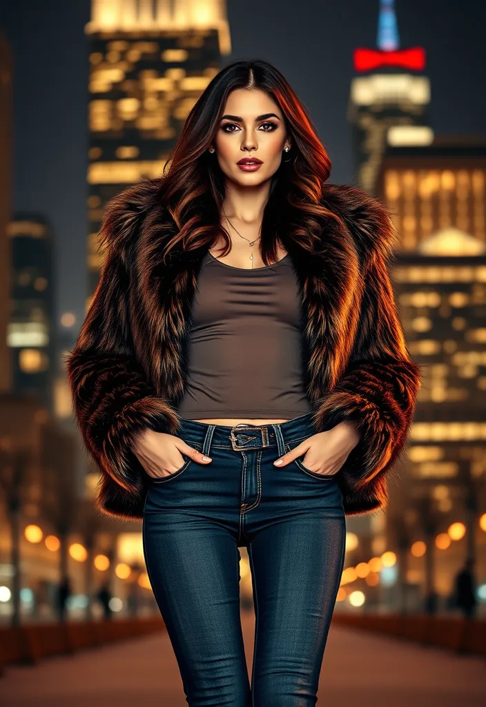 15 Cute Casual Winter Looks That Will Keep You Warm and Stylish All Season! - 12. Faux Fur Jacket with High-Waisted Jeans