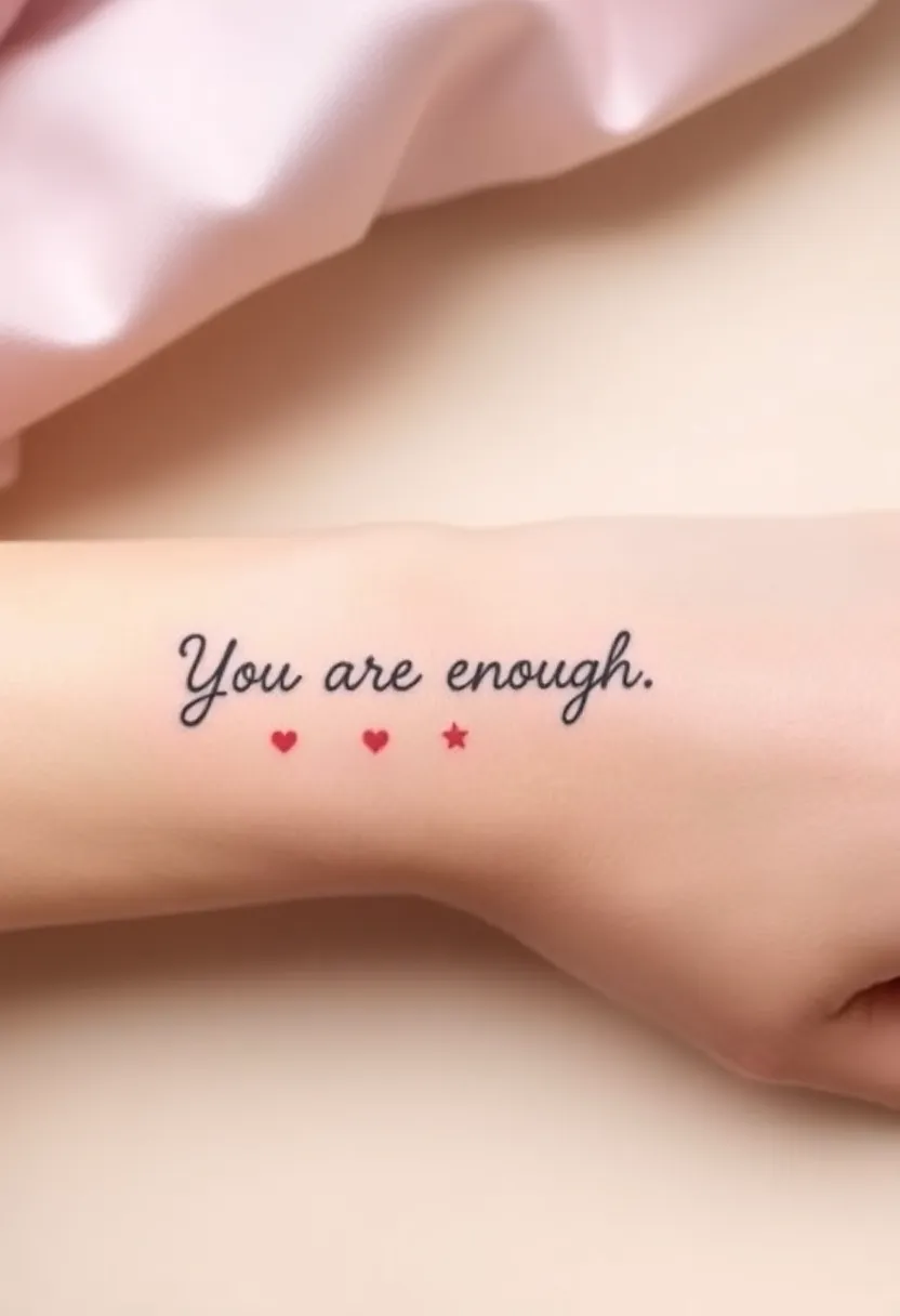 21 Empowering Tattoo Quotes for Women That'll Inspire Your Soul (You Won't Believe #10!) - 8. 'You are enough.'