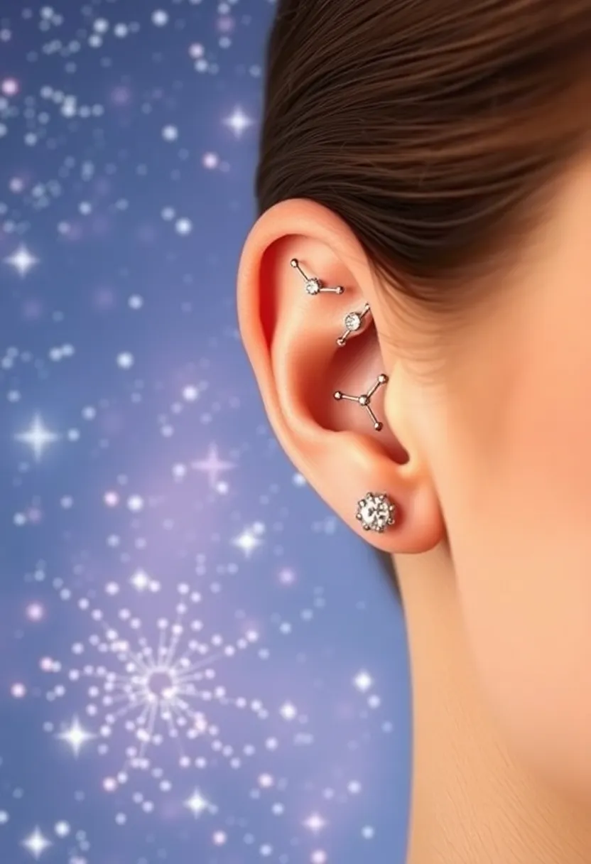 19 Face Piercing Trends for Women That Are Taking Over 2023 (You Won't Believe #15!) - 4. Constellation Piercings