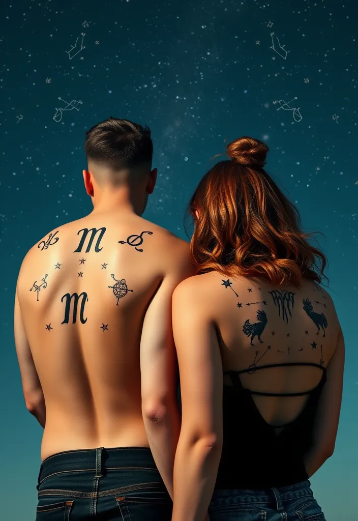 25 Matching Couple Tattoos That Will Make You Say 'Aww!' (You Won't Believe #10!) - 19. Zodiac Signs