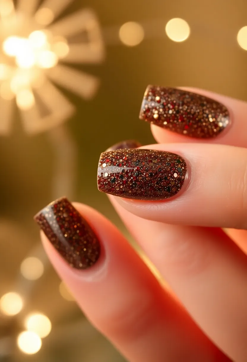 20 Stunning Brown Nails Designs That Will Make You Rethink Your Manicure! - 19. Brown Glitter Fade