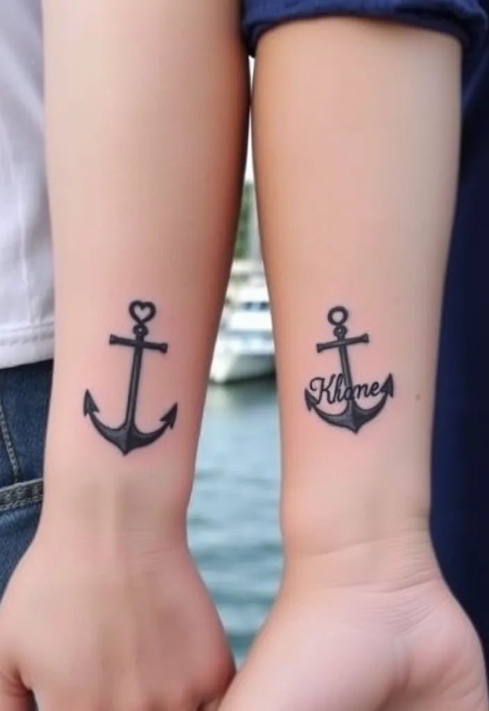 25 Matching Couple Tattoos That Will Make You Say 'Aww!' (You Won't Believe #10!) - 8. Anchors of Love