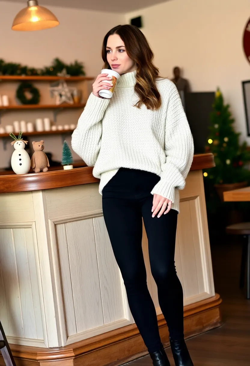 15 Cozy Winter Casual Outfits That'll Make You Want to Stay in Bed All Day! - 1. Oversized Knit Sweater & Leggings