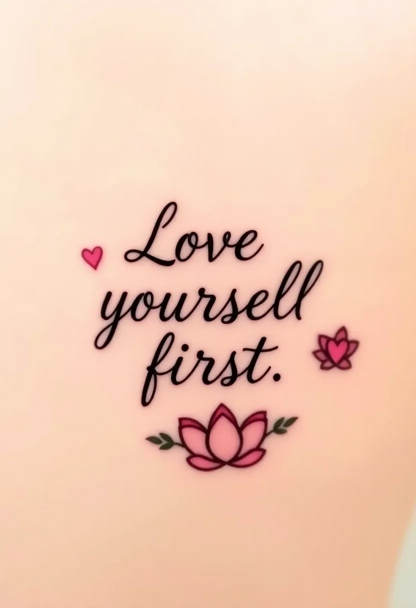 21 Empowering Tattoo Quotes for Women That'll Inspire Your Soul (You Won't Believe #10!) - 21. 'Love yourself first.'