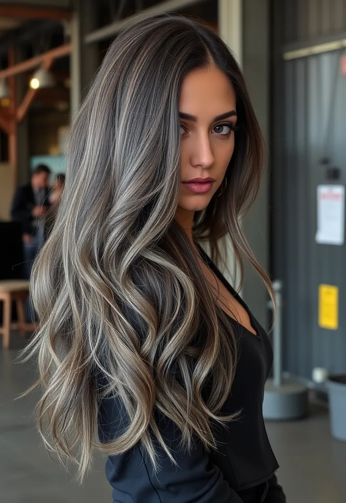 22 Wavy Hair Color Trends You Need to Try This Year (Trust Us, #8 Will Blow Your Mind!) - 11. Smoky Grey Waves