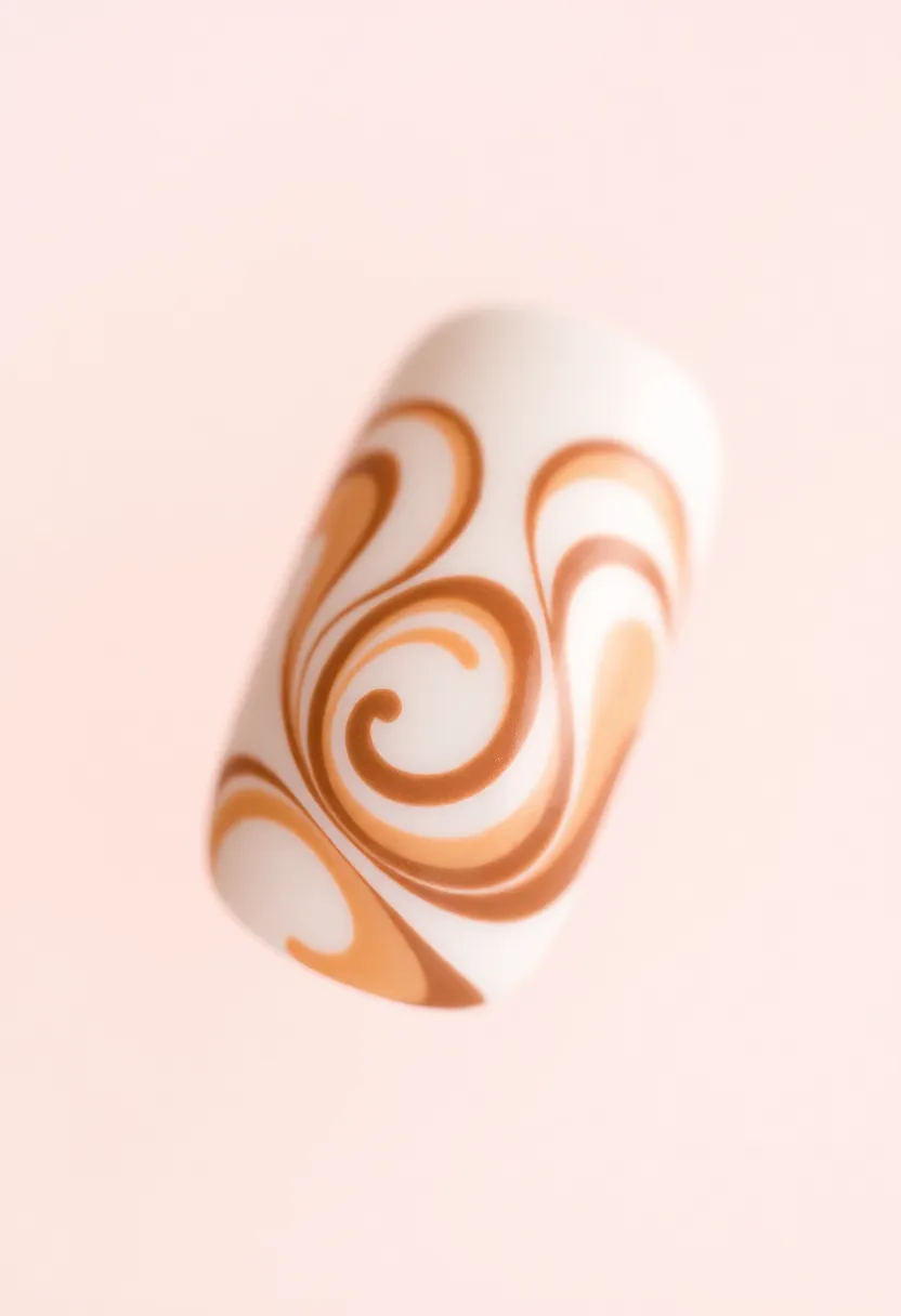 20 Stunning Brown Nails Designs That Will Make You Rethink Your Manicure! - 17. Brown Pastel Swirls