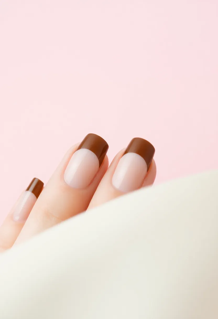 20 Stunning Brown Nails Designs That Will Make You Rethink Your Manicure! - 9. Brown French Tips